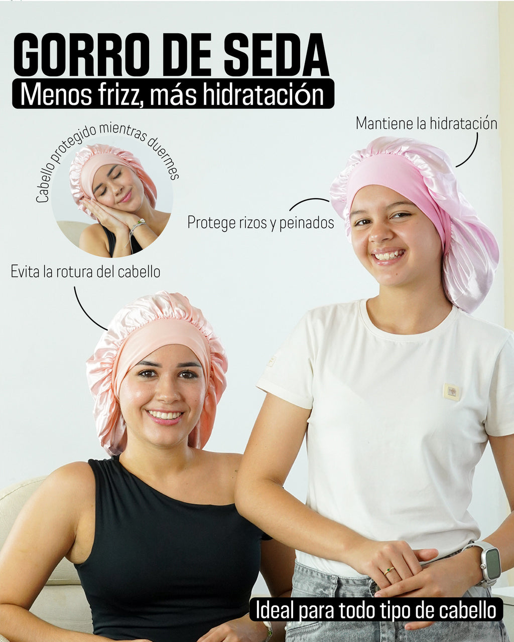 Gorro Anti - frizz de Satín