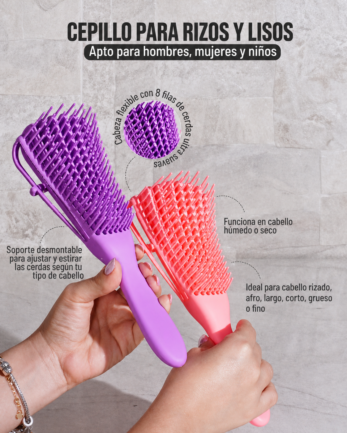 Cepillo Para Rizos y Lisos