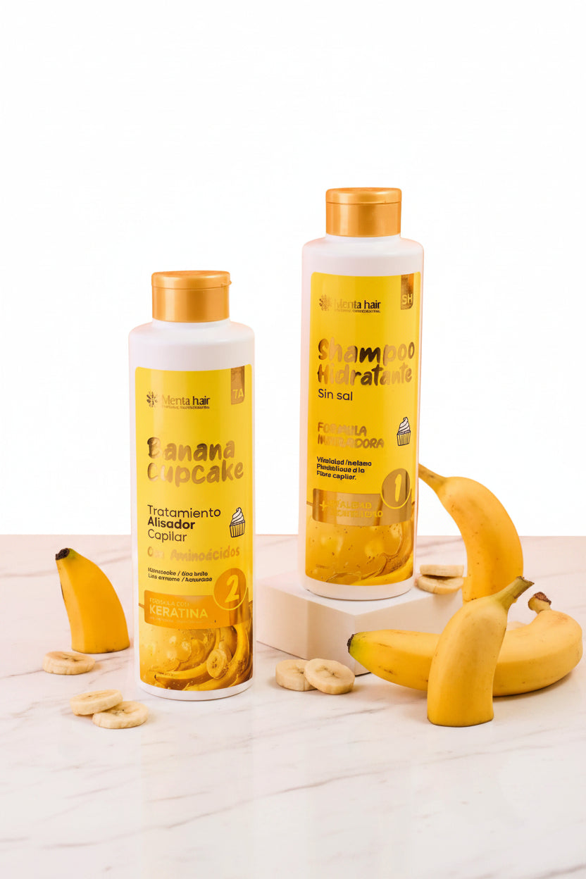Kit Tratamiento Alisador Banana Cupcake + Gratis Paso 1 - X1.000ml
